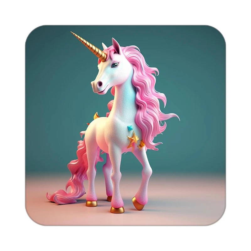 زیر لیوانی کاکتی طرح اسب تک شاخ و یونیکورن مدل mp29166