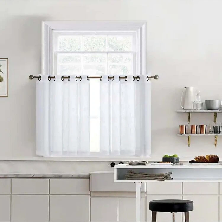 پرده تیکو دکو مدل کتان تور بالای سینکی سایز 140*80 سانتیمتر مجموعه دو عددی