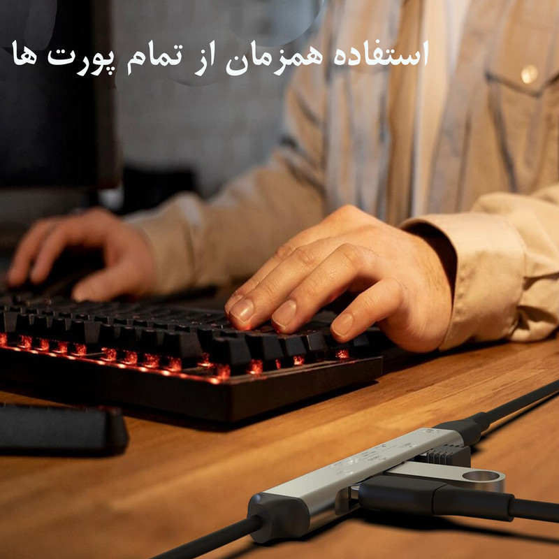 هاب 4 پورت USB-C آی ریور مدل  HU-1