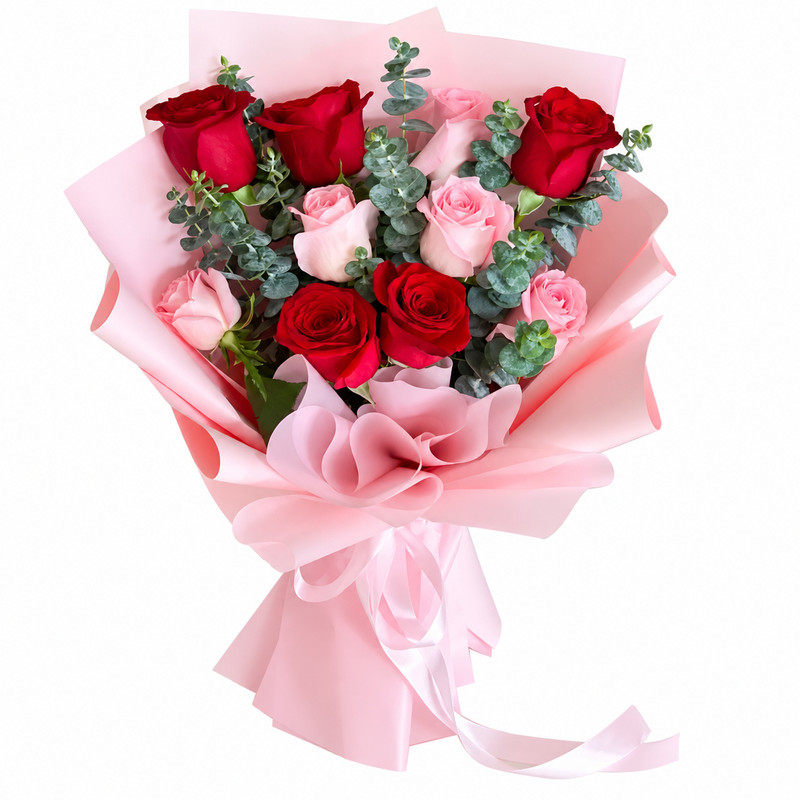دسته گل رز طبیعی مدل ترکیبی