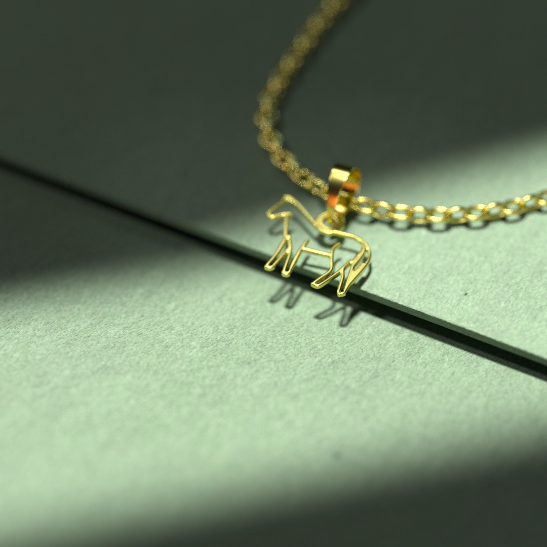 گردنبند طلا 18 عیار زنانه مدوپد مدل اسب کد B3-1-1328