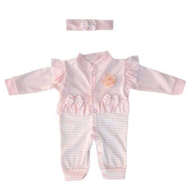 ست پیراهن و هدبند نوزادی کد 344