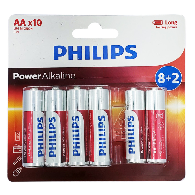 باتری قلمی و نیم قلمی فیلیپس مدل Power-Alkaline بسته 20 عددی