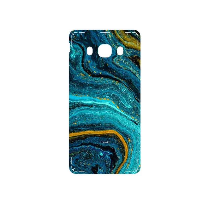 برچسب پوششی ماهوت مدل Turquoise marblewith golden streaks مناسب برای گوشی موبایل سامسونگ Galaxy J5 2016