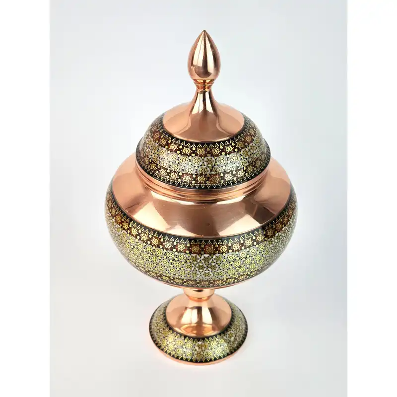 شکلات خوری خاتم کاری مسی کد K22