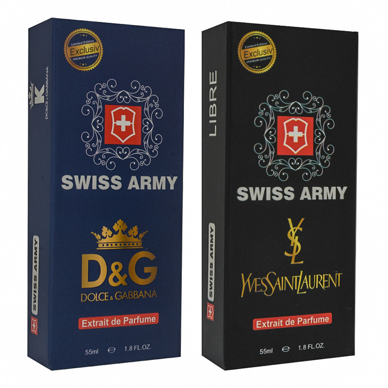 ادوپرفیوم زنانه سوئیس آرمی مدل ایو سن لورن لیبره حجم 55 میلی لیتر به همراه ادوپرفیوم مردانه دولچه گابانا کینگ کی