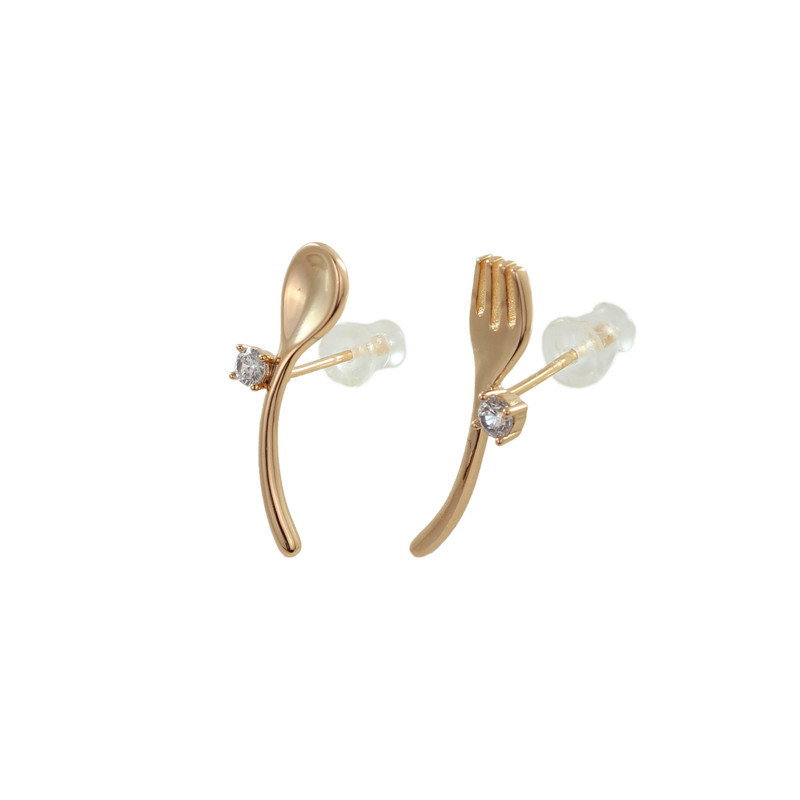گوشواره زنانه ژوپینگ مدل قاشق و چنگال کد AAC-256