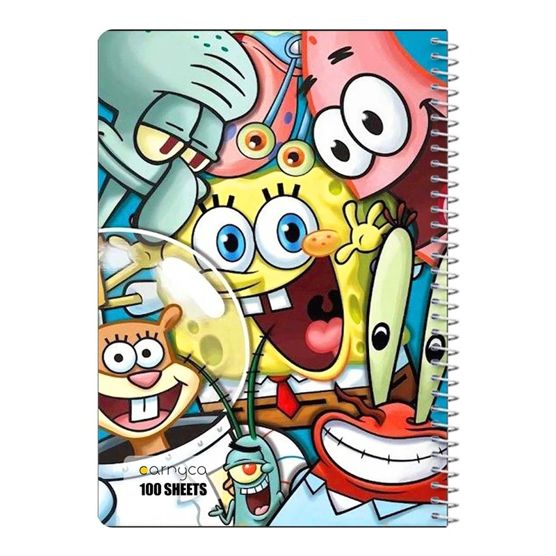 دفتر مشق 100 برگ سیمی کارنیکا طرح باب اسفنجی spong bob کد 23950