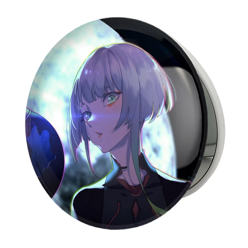 آینه جیبی خندالو طرح لوسی انیمه سایبرپانک مدل تاشو کد 23968 