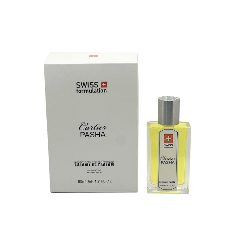  اکستریت پرفیوم مردانه سوئیس فرمولیشن مدل کارتیر پاشا با رایحه چوبی معطر مناسب برای تمام فصول حجم ۵۰‌ میلی لیتر