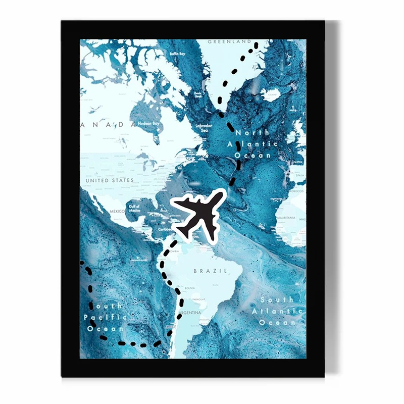 تابلو مدل دیواری طرح نقشه جهان کد FD398