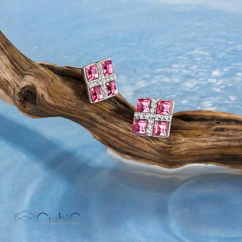 گوشواره زنانه کوبیک مدل QE-351015