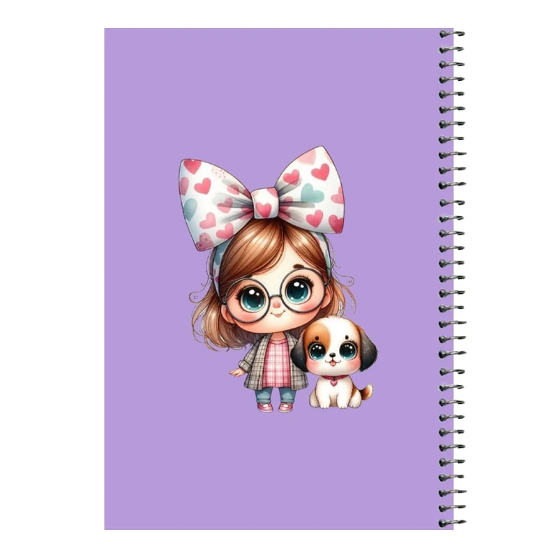 دفتر مشق 80 برگ اس جی مدل دخترک و هاپو   