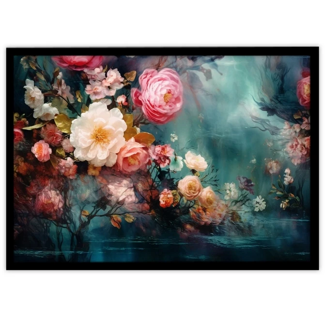 تابلو نوری بکلیت طرح منظره طبیعت و گل رنگی مدل B-MID-17416