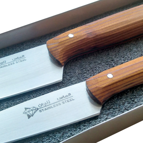 ست 2 پارچه چاقو آشپزخانه الماس زنجان مدل 01