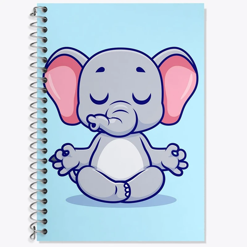 دفتر زبان 50 برگ خندالو مدل دو خط طرح فیل کوچولو کد 29482