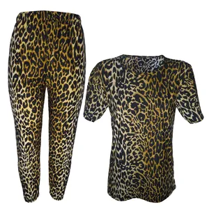 ست تی شرت و شلوار زنانه مدل ساده پلنگی 02