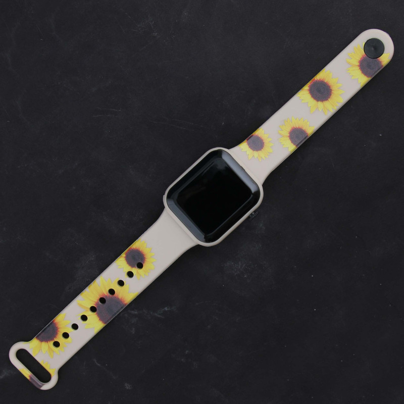 ساعت مچی دیجیتال زنانه مدل بند سیلیکونی افتابگردون کد WHW_376