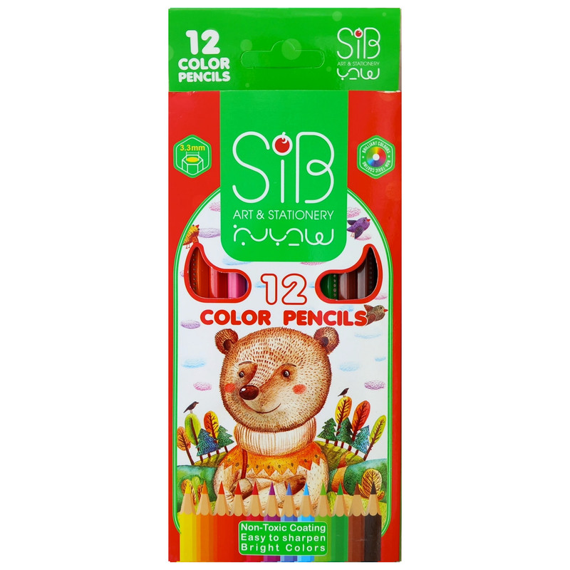 مداد رنگی 12 رنگ سیب کد 3401