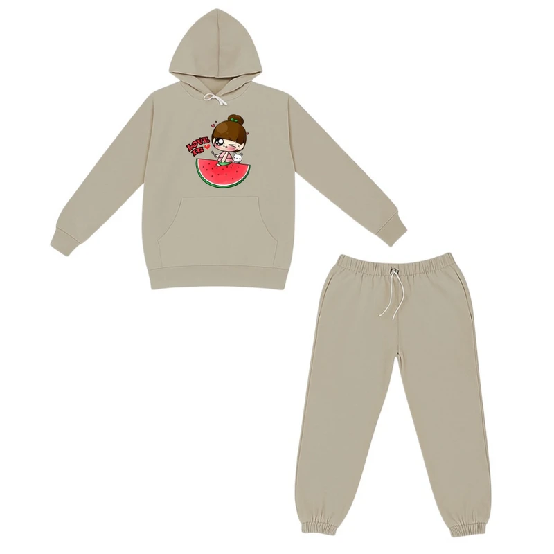 ست هودی و شلوار راحتی بچگانه مدل دخترک یلدایی کد v38 