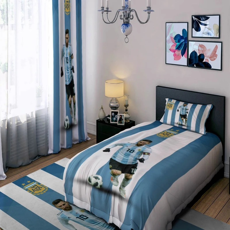 سرویس خواب 1 نفر 4 تکه مدل لیونل مسی تیم آرژانتین کد 1199