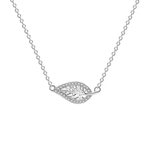 گردنبند نقره زنانه گالری شمرون مدل برگ کد NEC644S0