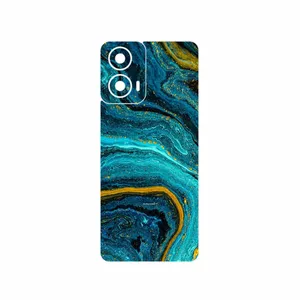 MAHOOT Turquoise marblewith golden streaks Cover Sticker for Motorola Moto G24
