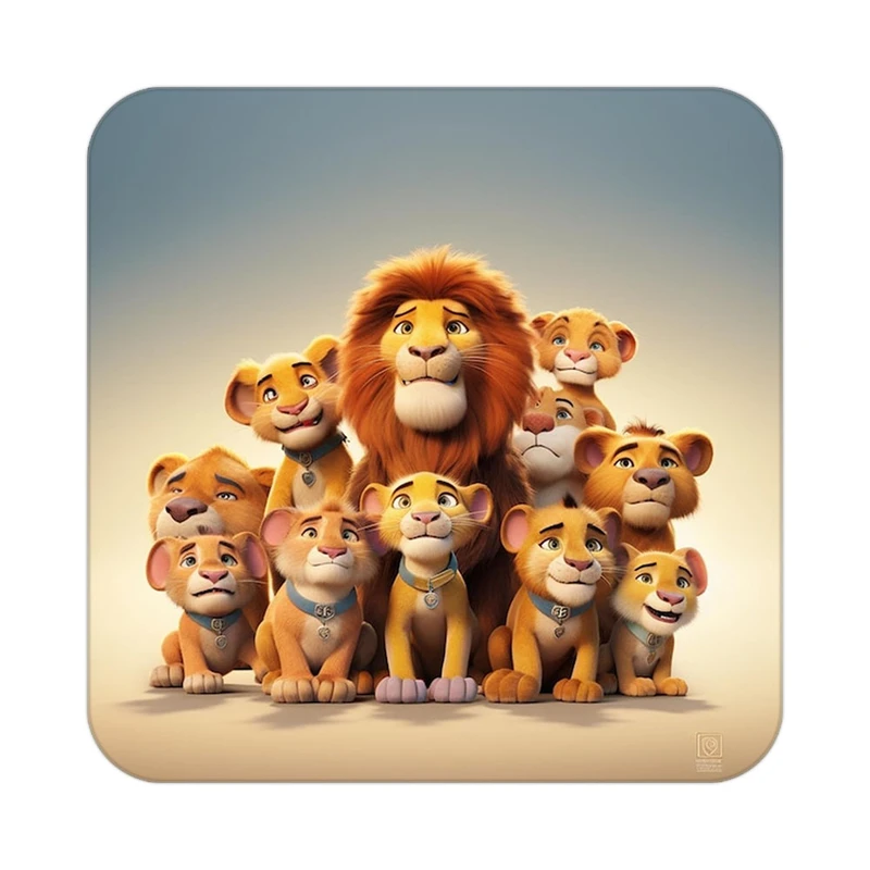 زیر لیوانی کاکتی طرح شیر مدل mp23815