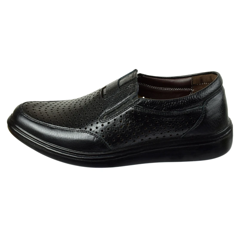 کفش طبی مردانه مدل چرم طبیعی پانچی تابستانی کد BK.1990