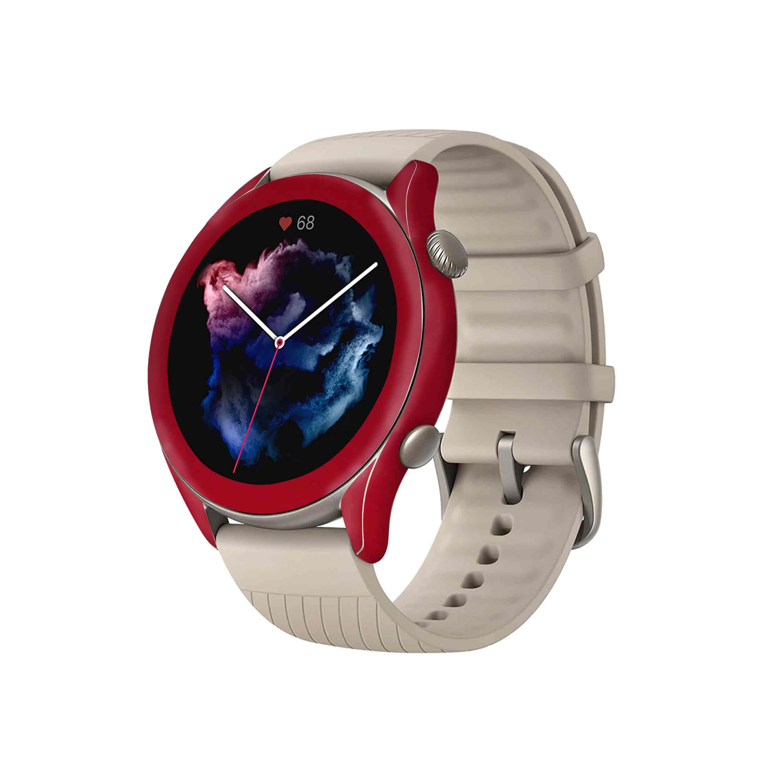 برچسب ماهوت طرح Matte-Warm-Red مناسب برای ساعت هوشمند آمازفیت GTR 3