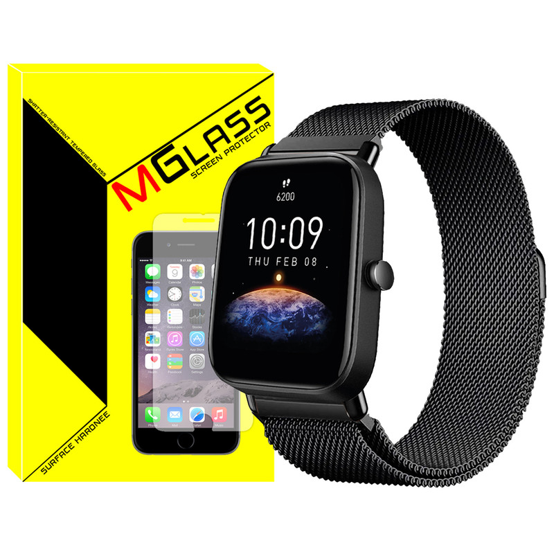 بند ام گلس مدل Milanese مناسب برای ساعت هوشمند شیائومی Amazfit BIPS / GTS / BIP LITE / BIP U / BIP U PRO / BIP 3 / BIP 3 Pro / GTS 4 mini / GTS 3
