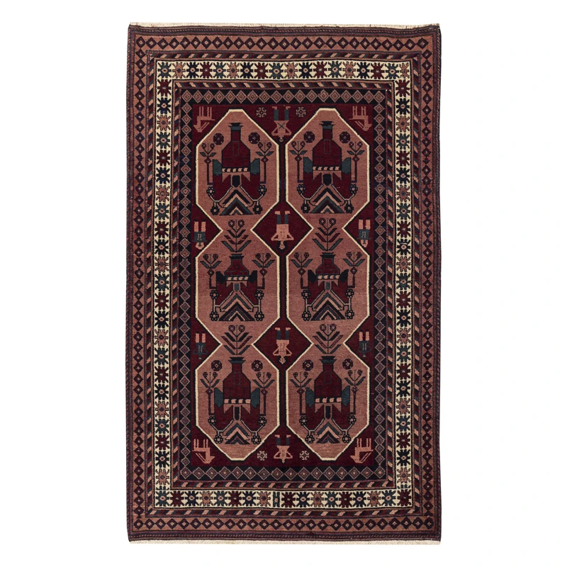 فرش دستبافت سه و نیم متری مدل نقشه بلوچ  کد 11.97.1236