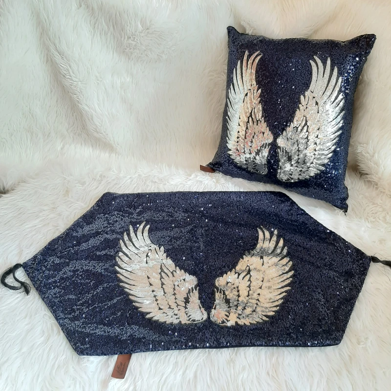 کوسن تیگران مفشوو مدل بال فرشته کد 90/45 به همراه رانر