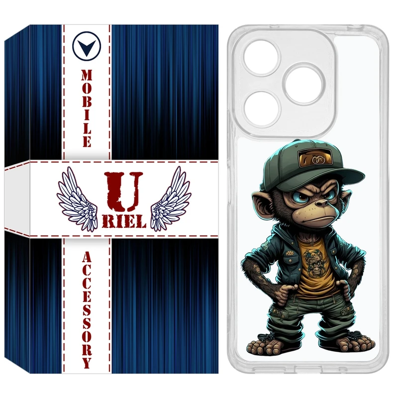 کاور یوریل مدل Clear کد 37 طرح Monkey مناسب برای گوشی موبایل شیائومی Redmi 13X / 13 / Poco M6 4G