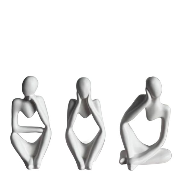 مجسمه مدل متفکر مجموعه سه عددی