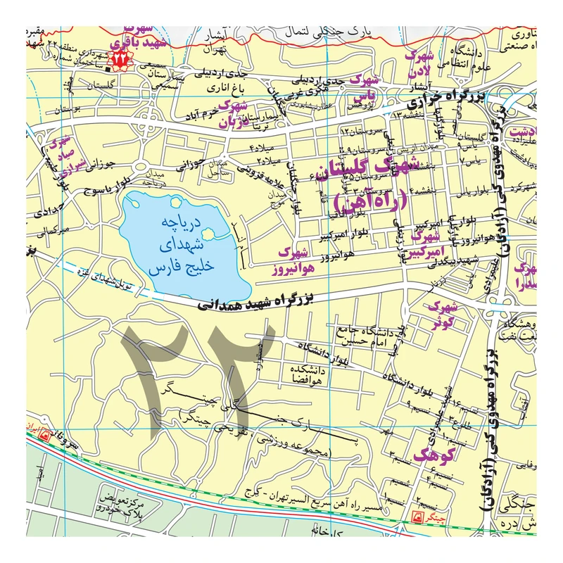 عکس شماره 2 : نقشه گیتاشناسی نوین مدل تهران بزرگ مناطق بیست و دوگانه شهرداری تهران کد l1247
