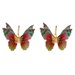 گوشواره طلا 18 عیار زنانه  گالری یارطلا مدل پروانه کد AGP35