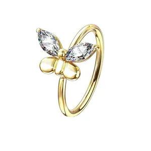  انگشتر طلا 18 عیار زنانه آراقیراتیس مدل پروانه کد Ara0297