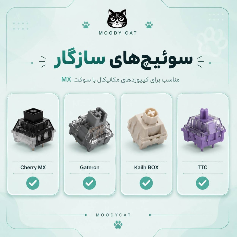 دکمه کیبورد مودی کت مدل تله خرسی 