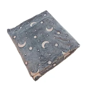 پتو 2 نفر مدل شبنما ماه و ستاره سایز 220x200 سانتی‌متر