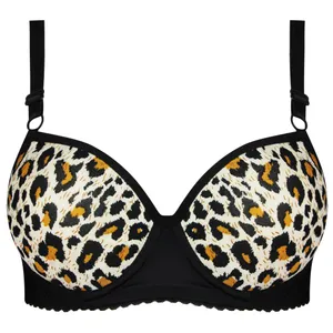 سوتین زنانه ماییلدا مدل پلنگی جکدار فنردار پوش آپ کد 5160