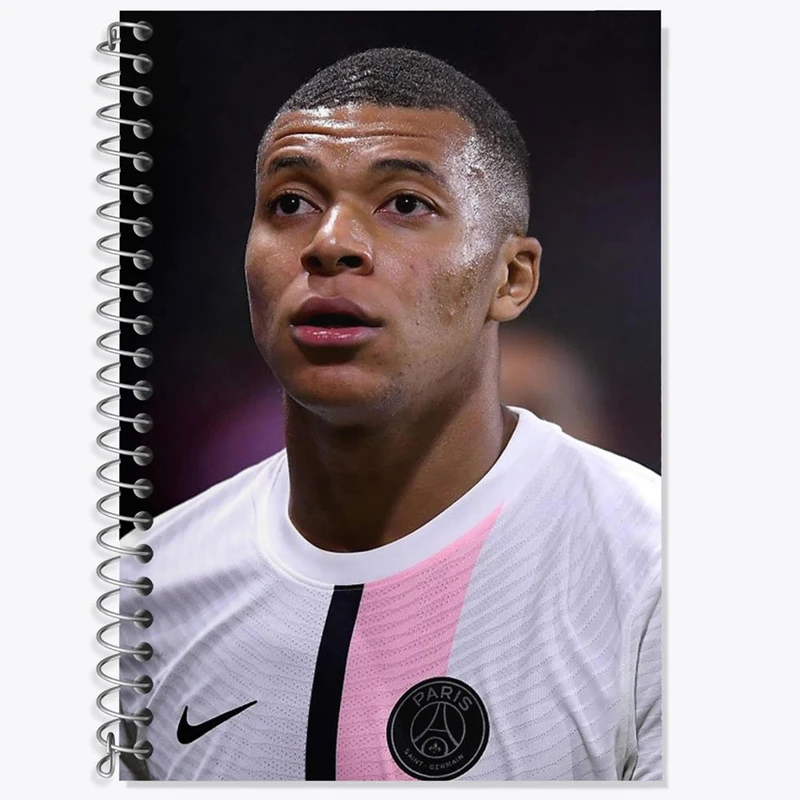 دفتر زبان 50 برگ خندالو مدل دو خط طرح کیلیان امباپه کد 14010