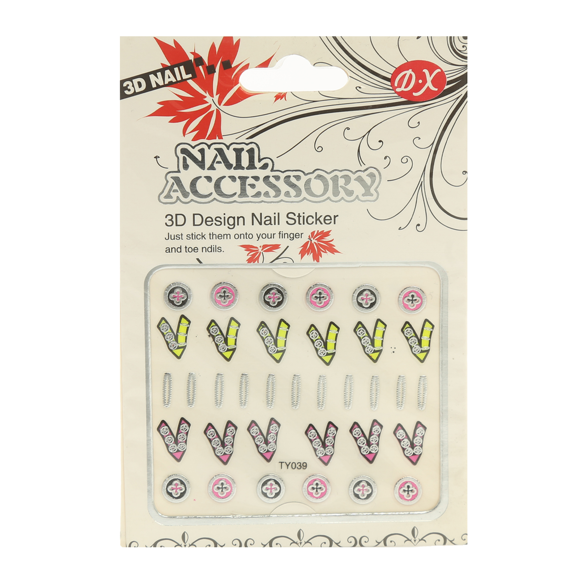 استیکر طراحی ناخن دی ایکس مدل TY039