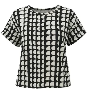 تی‌شرت آستین کوتاه زنانه مدل بیضی