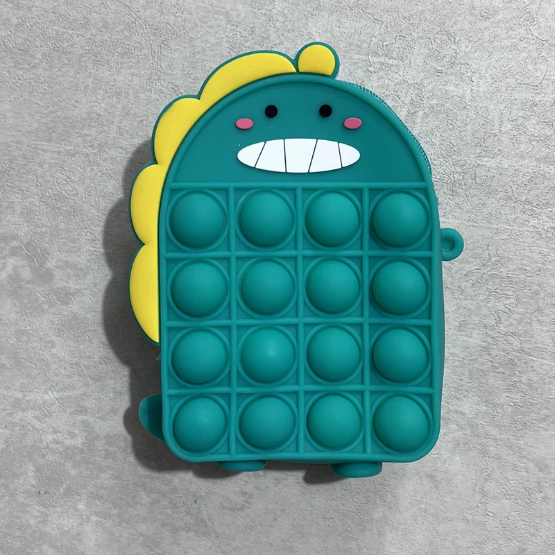 عکس شماره 4 : کیف رودوشی دخترانه مدل فانتزی سیلیکونی پاپیت دار طرح دایناسور