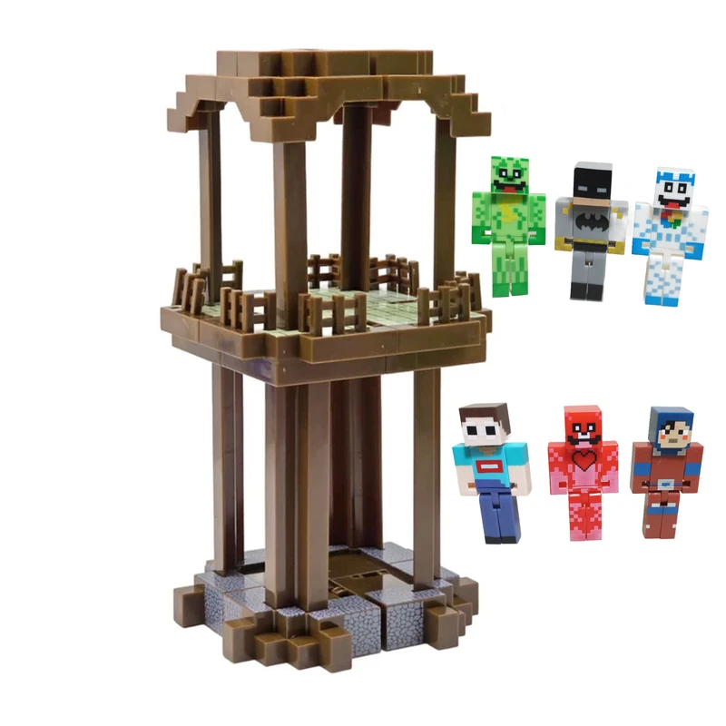 اکشن فیگور مدل ماینکرافت طرح برج مجموعه 7 عددی کد 793 ارتفاع 30 سانتی‌متر