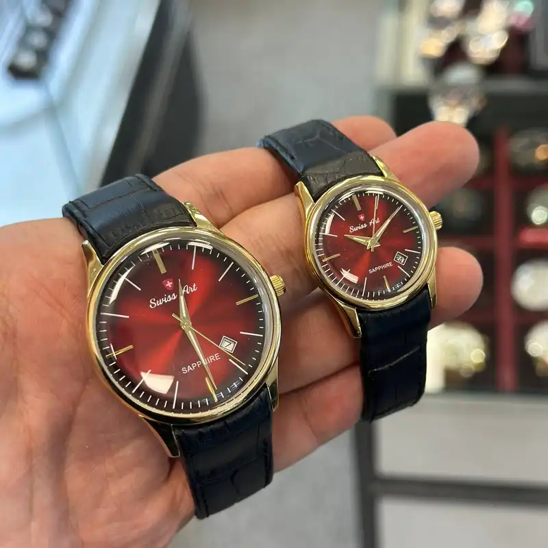 ست ساعت مچی عقربه ای زنانه و مردانه سوئیس آرت مدل 920046-595920045