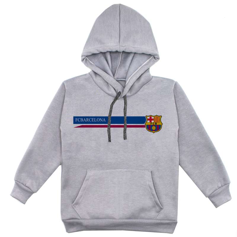 هودی پسرانه مدل بارسلونا F36 رنگ طوسی