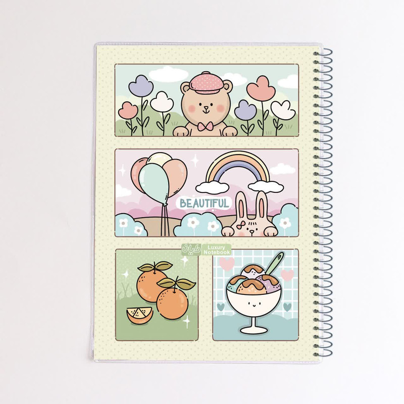 دفتر ۵۰ برگ دایان مدل گرلیش حاشیه دار کد ۶۴۹۴۱ بسته ۴ عددی