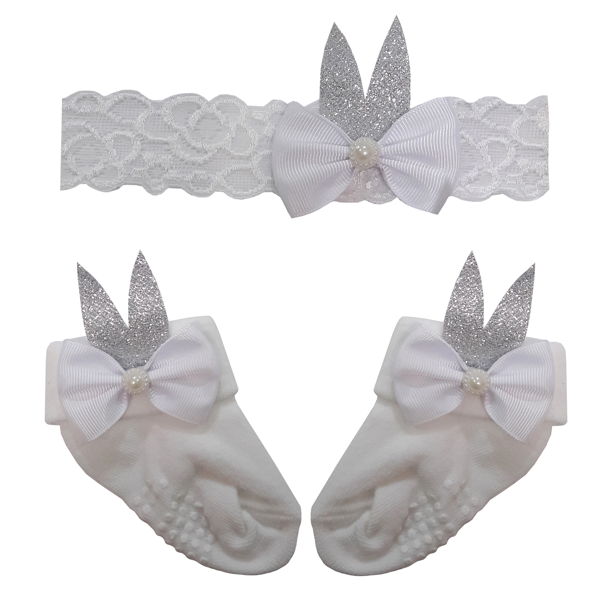 ست هدبند و جوراب نوزادی مدل Hgv 65